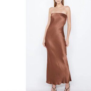 Bec + Bridge Moondance Strapless Copper Brown Dress US 4
